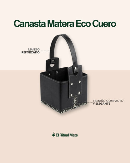 Canasta Matera Ecocuero Reforzada