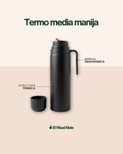 Termo 1L Media Manija Acero